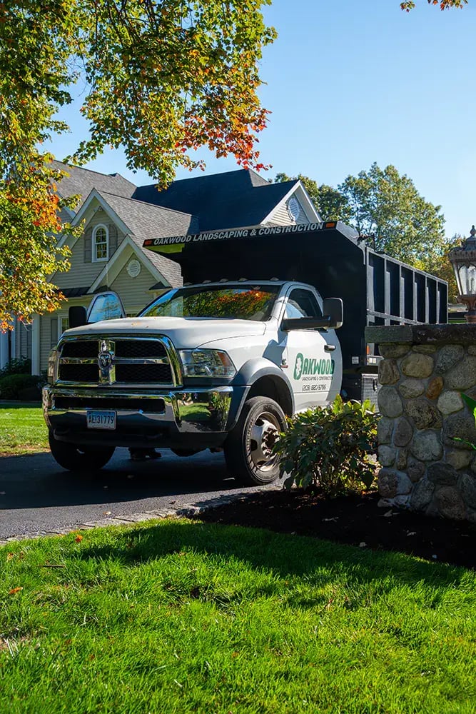 Truck filled with mulch